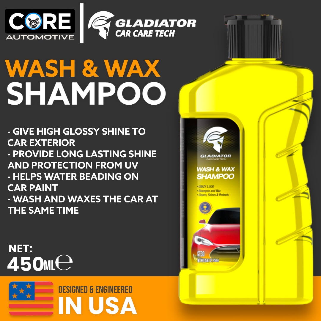 Gladiator Wash Wax and Shampoo 450ml - GT30