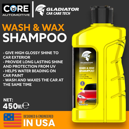 Gladiator Wash Wax and Shampoo 450ml - GT30