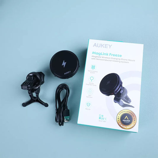 Aukey MagLink Freeze MagSafe Wireless Charging with Cooling System Phone Mount - HD-M12